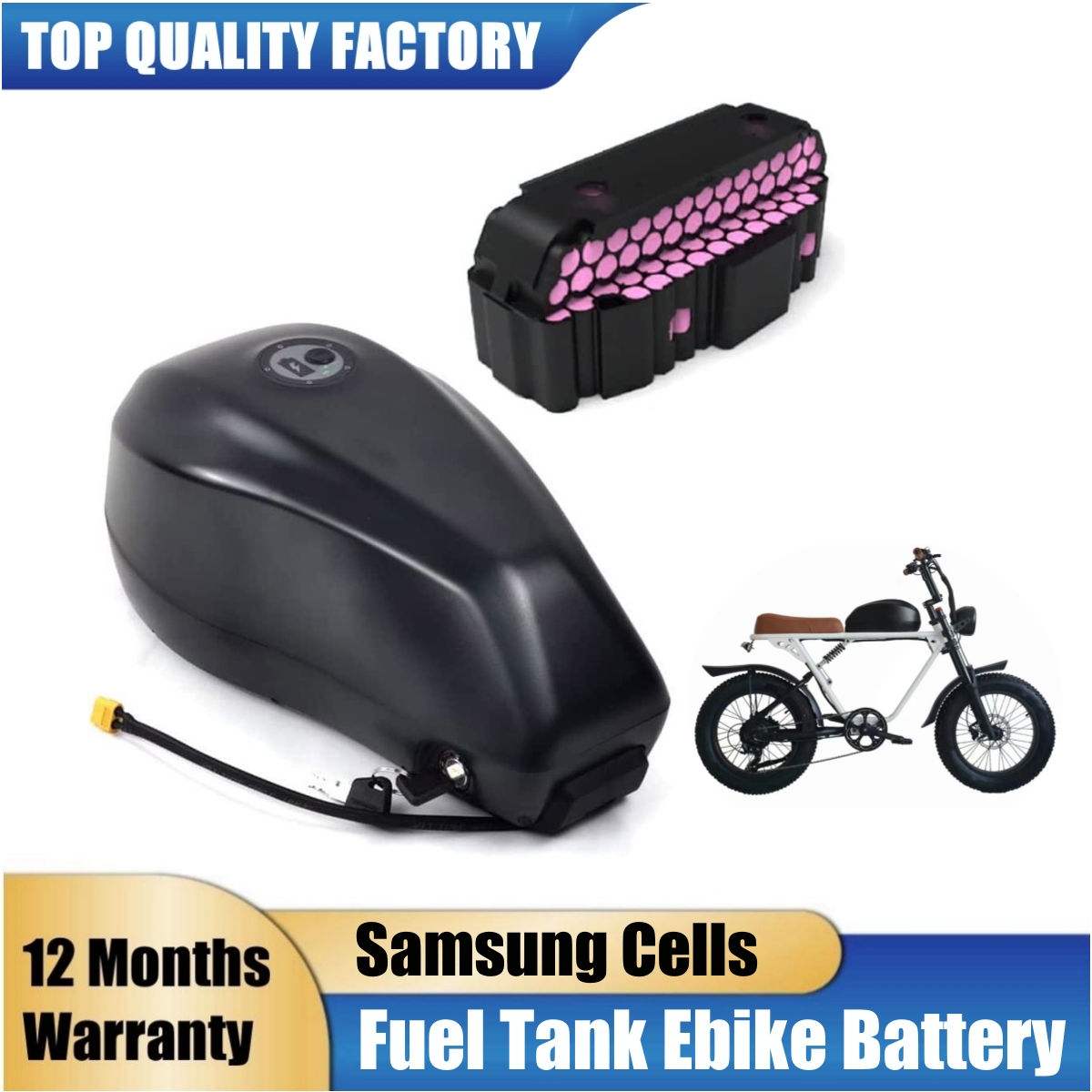Electric Bicycle Battery 72V 30Ah - Batería para Bicicleta Eléctrica, Tipo Tanque