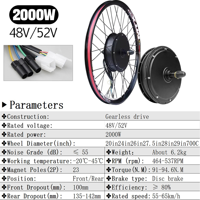 Kit de conversión de bicicleta - 72V 5000W Hub Motor Kit reseña y precio