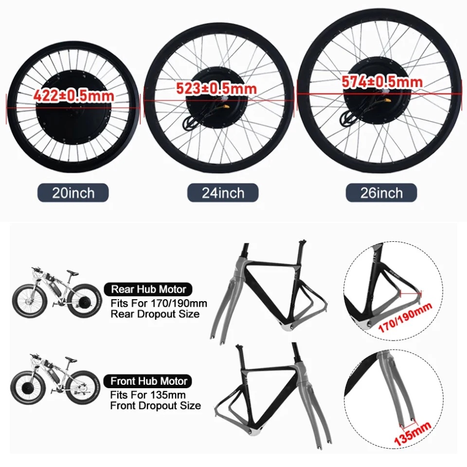 Kit de Conversión de Motor par - Fat Tire Ebike Conversion Kit 2000W reseña y precio